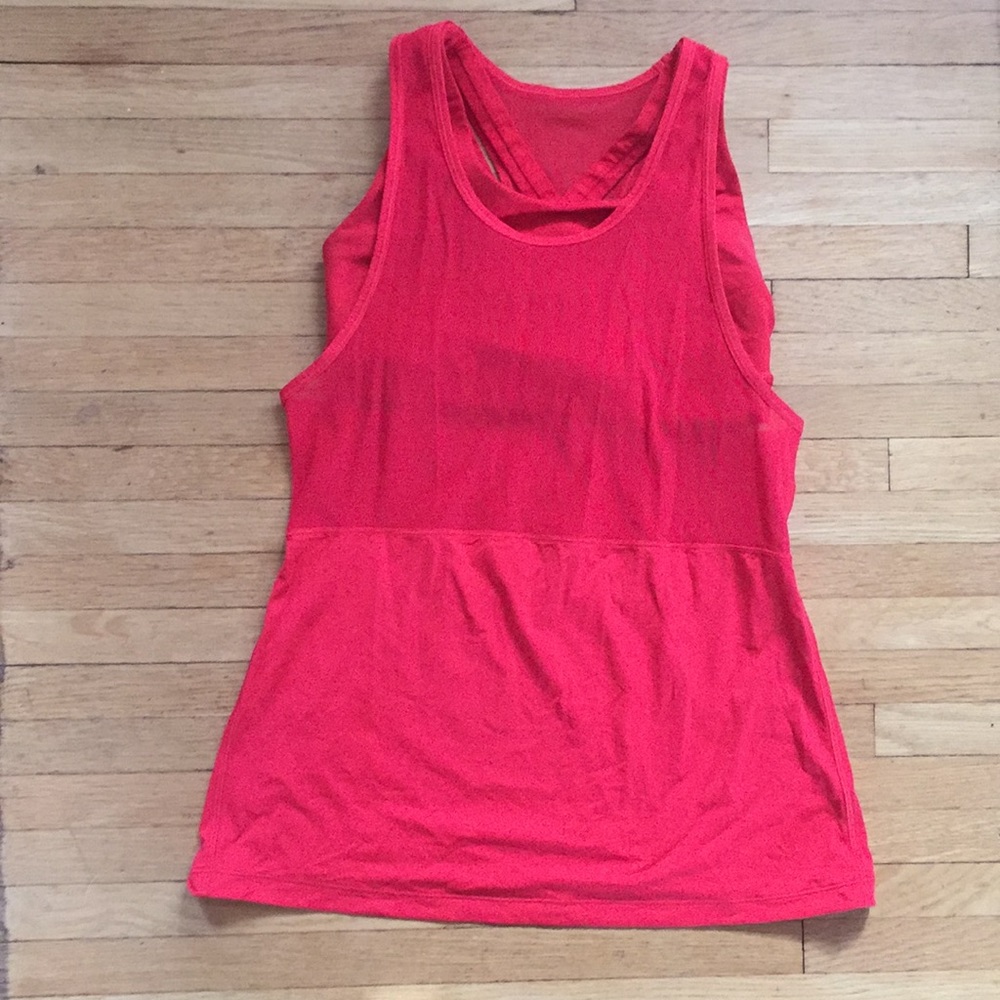 Bright red lululemon tank